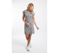 Weird Fish Women's Tallahassee Printed Jersey Dress in Navy | Size: 10 Weird Fish Navy 10