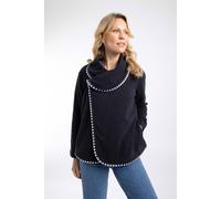 Weird Fish Women's Tamara Asymmetric Fleece Cardigan in Navy | Size: 10 Weird Fish Navy 10