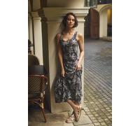 Weird Fish Women's Tivoli Printed Jersey Dress in Black | Size: 20 Weird Fish Black 20