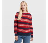 Weird Fish Women's Tyla Cosy Knit Scalloped Jumper Maroon Size 12