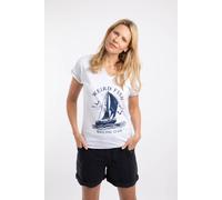Weird Fish Women's West Coast Front Print Graphic T-Shirt in White | Size: 14 Weird Fish White 14
