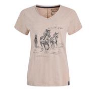 Weird Fish Womens Wild Ponies Graphic T-Shirt Beige 10