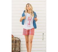 Weird Fish Women's Wilder Striped Summer Shorts in Coral | Size: 12 Weird Fish Coral 12