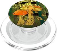 Weird Frog Sits on Toadstool Mushroom in Fairy Tale Forest PopSockets PopGrip for MagSafe