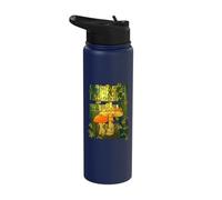 Weird Frog Sits on Toadstool Mushroom in Fairy Tale Forest Stainless Steel Insulated Water Bottle