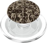 Weird Frog Sitting on Toadstool Mushroom in Fairy Forest PopSockets PopGrip for MagSafe