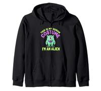 Weird Funny This is My Human Costume I'm Really an Alien Zip Hoodie