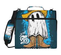 Weird Ghosts Boots 1.5 Inch 3 Ringing Zipper Binder Organizer with Shoulder Strap Multiple Pockets Zippered Portfolio for School and Office Paquete de gestión de documentos