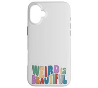 Weird is Beautiful! Retro Groovy Wavy Inspirational Fun Case for iPhone 16 Plus
