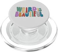 Weird is Beautiful! Retro Groovy Wavy Inspirational Fun PopSockets PopGrip for MagSafe