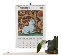 Weird Medieval Cats Calendar 2024 | Monthly Hangable Weird Medieval Wall Cat Calendar Planner | Year Round Ugly Cat Calendar From Jan 2024 To Dec 2024 For Employees