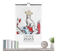 Weird Medieval Cats Calendar 2025, 2025 Ugly Medieval Cats Wall Calendar, Wall Hanging Funny Cat Calendar, 12 Month Wall Monthly Planner Calender January To December For Cat Lovers, Wall Art Gag Humor