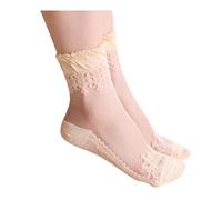 Weird Mens Socks Women's Long Sexy Breathable Fashion Socks Casual Lace Socks Compression Socks for Nurses (Yellow, One Size)
