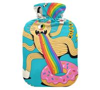 Weird Noodle Cat hot Bottle Water Bag with Soft Cover, 2L Water Bottle Bag for Tummy Warmer, Hand Feet Warmer