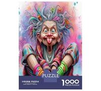 Weird Old Woman 1000 Pieces Jigsaw Puzzle Premium Jigsaw Puzzle Sturdy Cardboard DIY Fun Challenging Family Game Beautiful Decor Kids 70x50cm/1000pcs