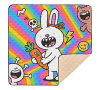 Weird Rabbits Large Non-Slip Baby Play Mat for Indoor Outdoor Waterproof Tummy Time & Crawling Mat for Baby Toddler Infant, 50'' x 50''