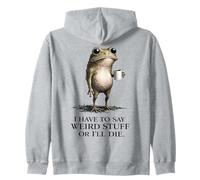 Weird Stuff Frog Coffee Humor Zip Hoodie