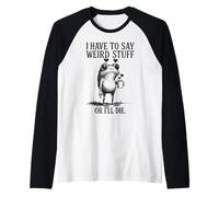 Weird Stuff Frog Retro Coffee Hearts Graphic Raglan Baseball Tee