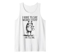 Weird Stuff Frog Retro Coffee Hearts Graphic Tank Top