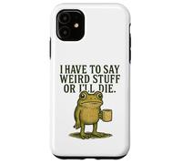 Weird Stuff Frog Retro Coffee Meme Graphic Case for iPhone 11