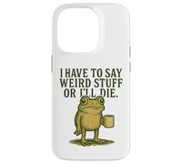 Weird Stuff Frog Retro Coffee Meme Graphic Case for iPhone 14 Pro