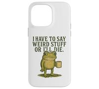 Weird Stuff Frog Retro Coffee Meme Graphic Case for iPhone 14 Pro Max