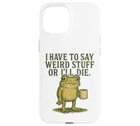 Weird Stuff Frog Retro Coffee Meme Graphic Case for iPhone 15