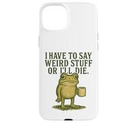 Weird Stuff Frog Retro Coffee Meme Graphic Case for iPhone 15 Plus