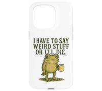 Weird Stuff Frog Retro Coffee Meme Graphic Case for iPhone 15 Pro