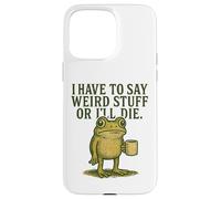 Weird Stuff Frog Retro Coffee Meme Graphic Case for iPhone 15 Pro Max