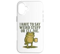 Weird Stuff Frog Retro Coffee Meme Graphic Case for iPhone 16 Plus