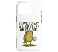 Weird Stuff Frog Retro Coffee Meme Graphic Case for iPhone 16 Pro