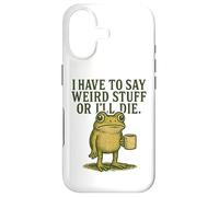 Weird Stuff Frog Retro Coffee Meme Graphic Case for iPhone 17