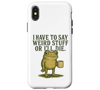 Weird Stuff Frog Retro Coffee Meme Graphic Case for iPhone X/XS