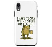 Weird Stuff Frog Retro Coffee Meme Graphic Case for iPhone XR