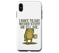 Weird Stuff Frog Retro Coffee Meme Graphic Case for iPhone XS Max