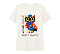 Weird Teachers Build Character Geometric Owl Abstract Design Premium T-Shirt