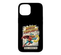 Weird Teachers Build Character Superhero Duck Comic Book Case for iPhone 15
