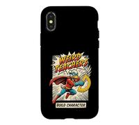 Weird Teachers Build Character Superhero Duck Comic Book Case for iPhone X/XS