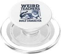 Weird Teachers Build Character Teacher Cat PopSockets PopGrip for MagSafe