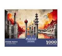 Weird Tower Jigsaw Puzzles for Adults Interesting Puzzles 1000 Pieces Impossible Puzzle for Adults Gifts 38x26cm/1000pcs