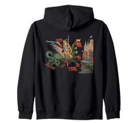 Weird Ugly Medieval Cats Zip Hoodie