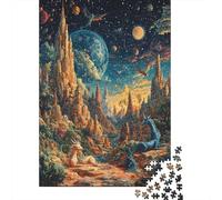 Weird Worlds Jigsaw Puzzles Puzzle for Adults Kids. 1000 Pieces Sci Fi Planet Impossible Challenge Toy Home Decoration for Adults& Kids Age 14 Years Up 1000pcs (75x50cm)