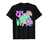 Weirdcore Aesthetic Bright Colorful Checker Print Trippy T-Shirt