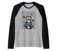Weirdcore Aesthetic TV Head Eyes Not Real You are Not Real Raglan Baseball Tee