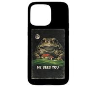 Weirdcore Giant Toad He Sees You Meme Cursed Image Case for iPhone 15 Pro Max