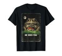 Weirdcore Giant Toad He Sees You Meme Cursed Image T-Shirt