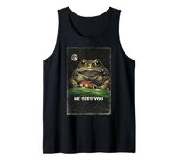Weirdcore Giant Toad He Sees You Meme Cursed Image Tank Top
