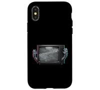 Weirdcore Glitch TV Horror Art with Trippy Analog Aesthetic Case for iPhone X/XS