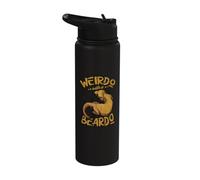 Weirdo with A Beardo Bearded Dragon Reptile Lover Lizard Stainless Steel Insulated Water Bottle